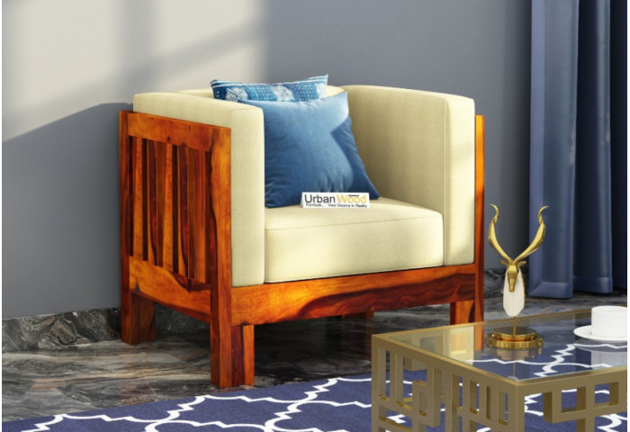 Fitbit Wooden Sofa 1 Seater 