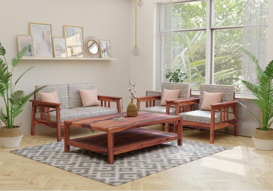 Falcon 2+1+1 Seater Wooden Sofa Set 