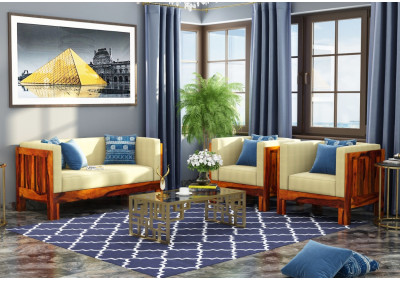 Fitbit Wooden Sofa Set 2+1+1 Seater 