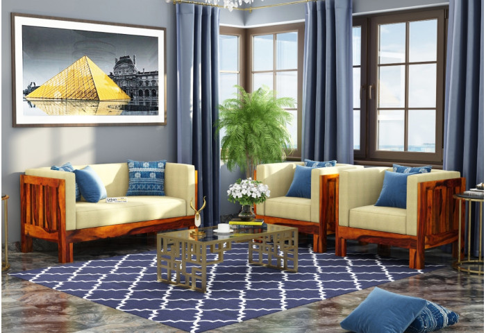 Fitbit Wooden Sofa Set 2+1+1 Seater 