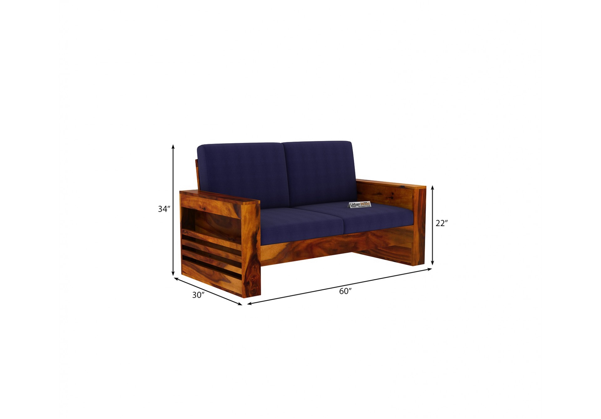 Modway Wooden Sofa 2 Seater 