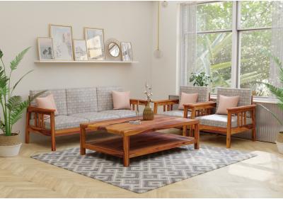 Falcon 3+1+1 Seater Wooden Sofa Set 