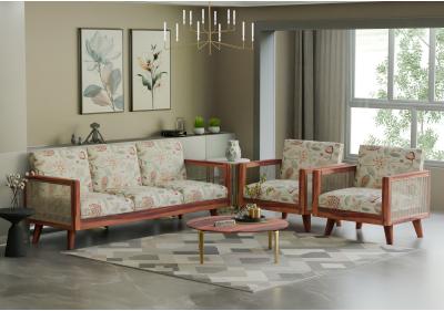 Crispella 3+1+1 Seater Wooden Sofa Set 