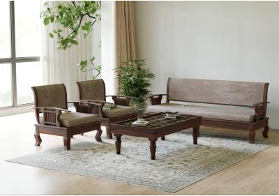 Eterna 3+1+1 Seater Wooden Sofa Set 