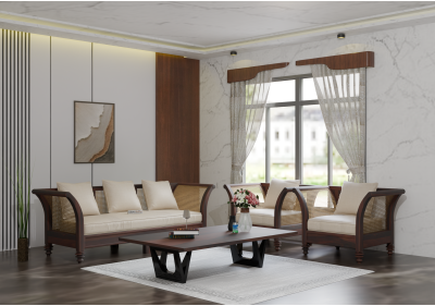Arcadia 3+1+1 Seater Wooden Sofa Set 