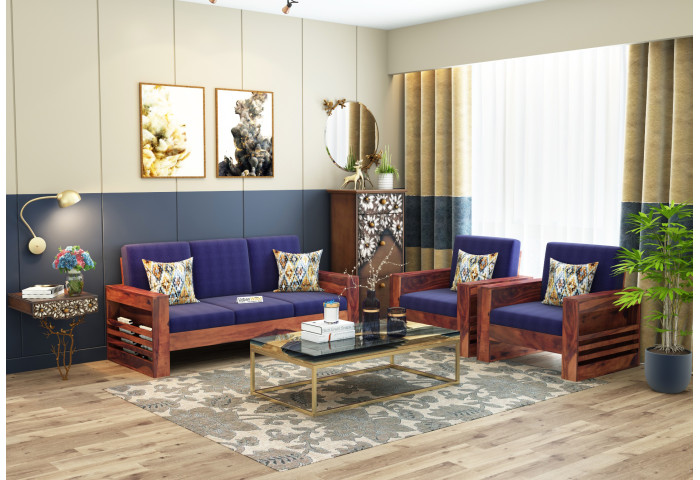 Modway Wooden Sofa Set 3+1+1 Seater 