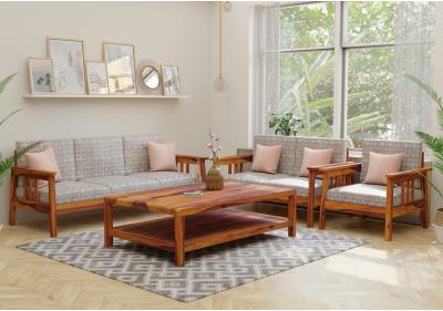 Falcon 3+2+1 Seater Wooden Sofa Set 