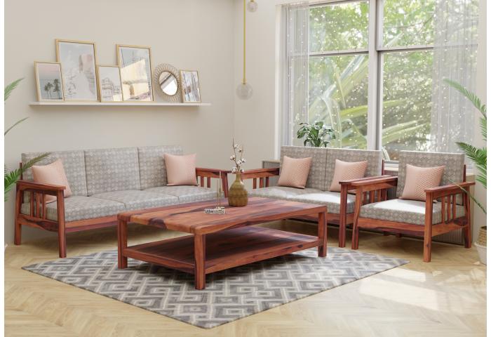 Falcon 3+2+1 Seater Wooden Sofa Set 
