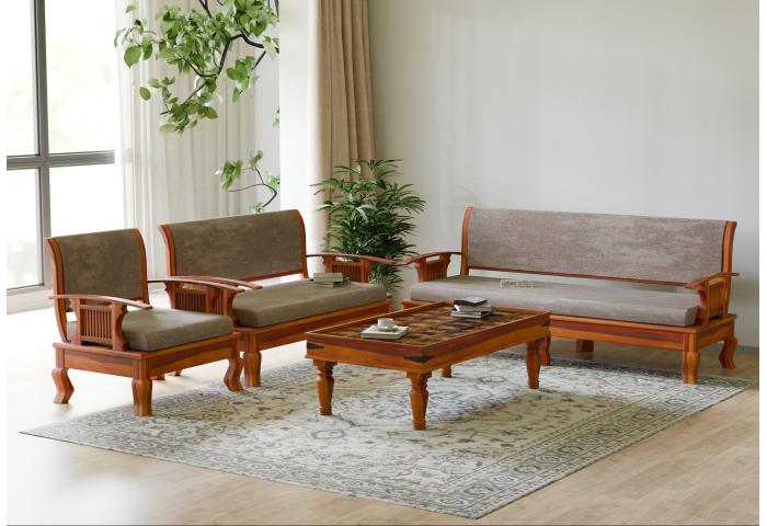 Eterna 3+2+1 Seater Wooden Sofa Set 