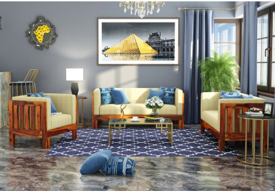 Fitbit Wooden Sofa Set 3+2+1 Seater 