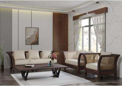 Arcadia 3+2+1 Seater Wooden Sofa Set 