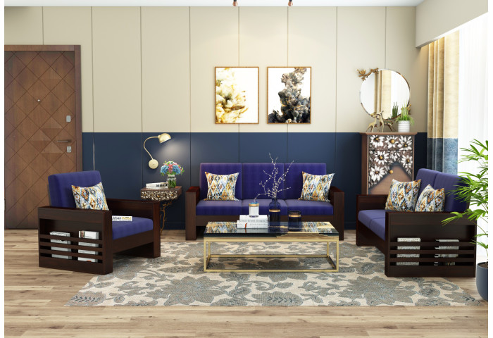 Modway Wooden Sofa Set 3+2+1 Seater 