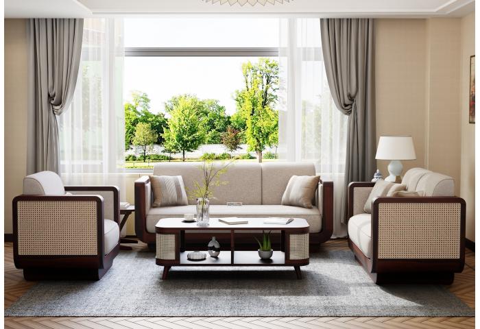 Regalia 3+2+1 Seater Wooden Sofa Set 