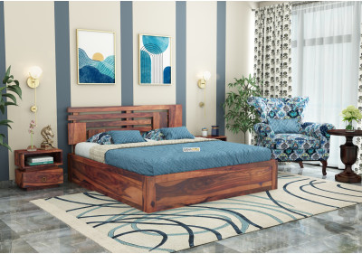 Berlin Wooden Bed With Box Storage 