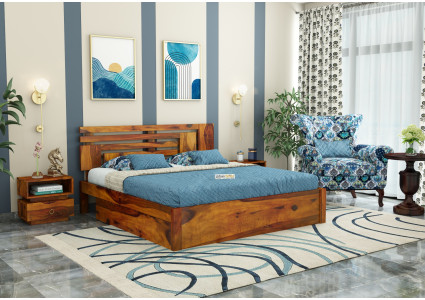 Berlin Wooden Bed With Drawer Storage 