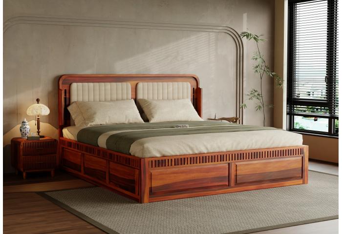 Crown Wooden Hydraulic Storage Bed 