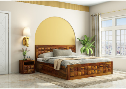 Double bed designs in on sale wood
