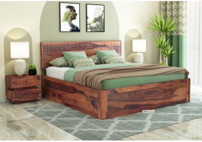 Solic Wooden Bed With Box Storage 