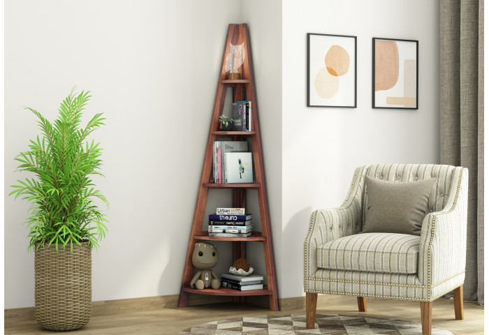 Naro Wooden Corner Bookshelf 