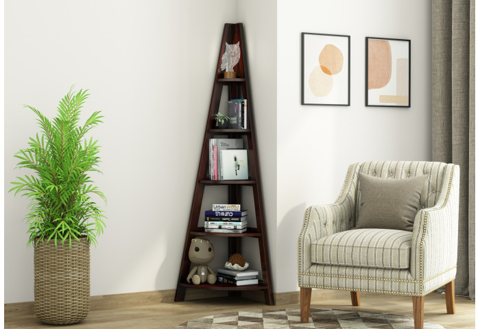 Naro Wooden Corner Bookshelf 
