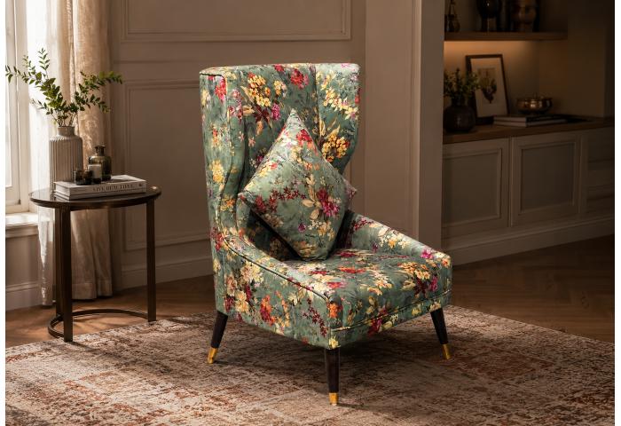 Floral Wing Chair 