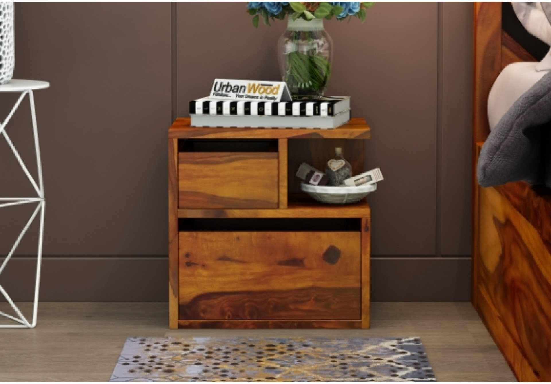 Jerry Wooden Bedside Table 