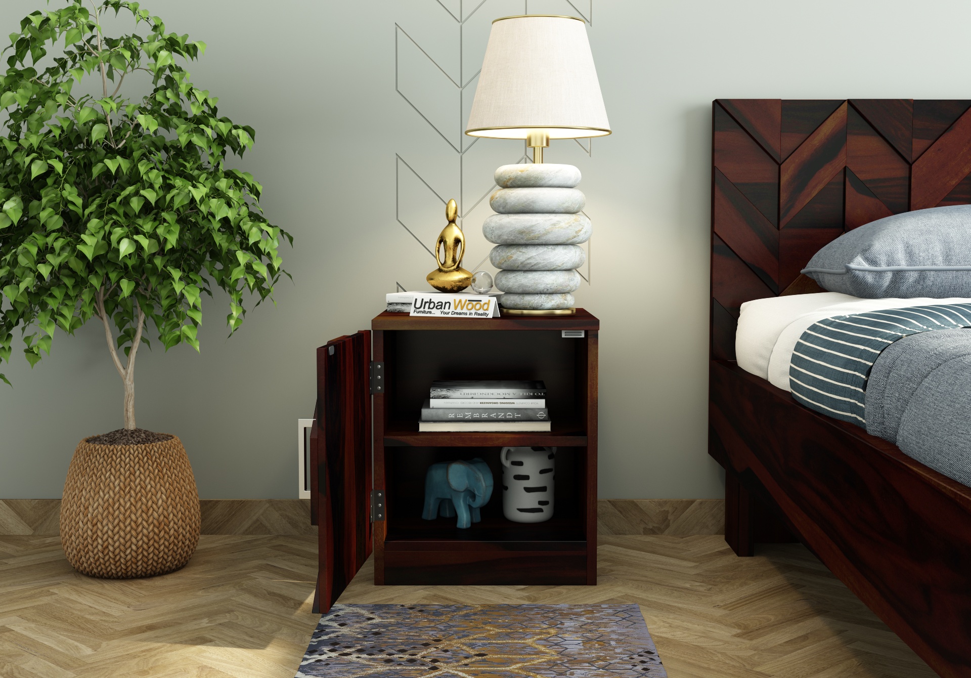 Trace Bed Side Table 