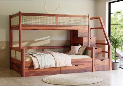 Stark Bunk Bed With Cane And Drawer Storage 