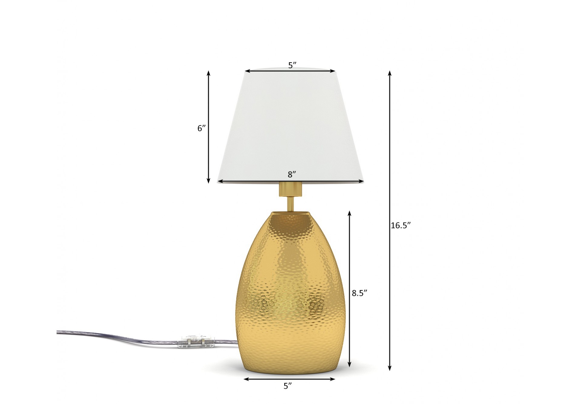 Cobb Metal Golden Table Lamp With White Shade