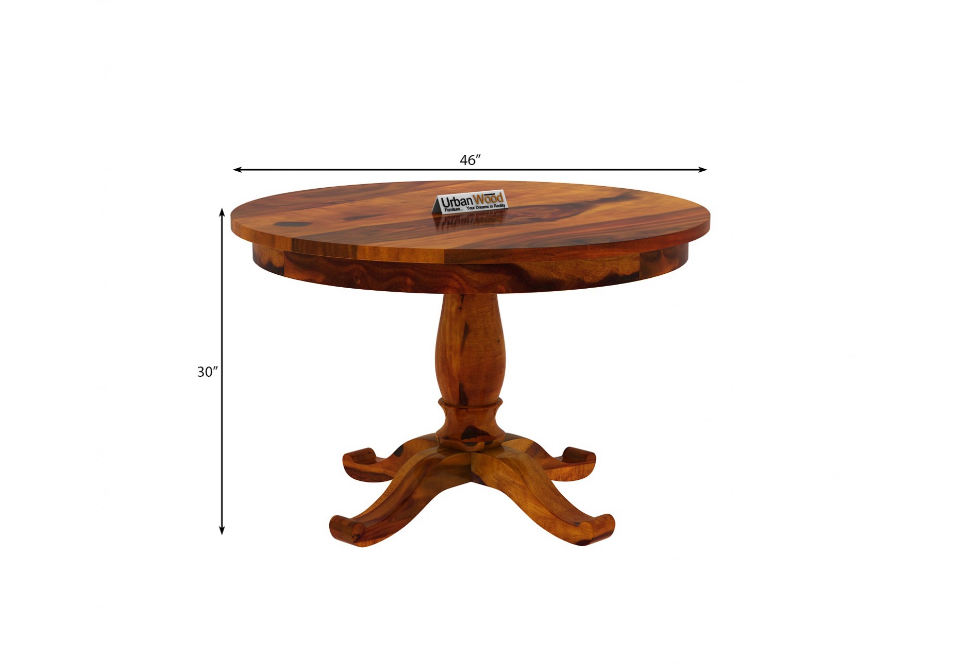 Buy Knit 4 Seater Round Dining Table Honey Finish Online Urbanwood