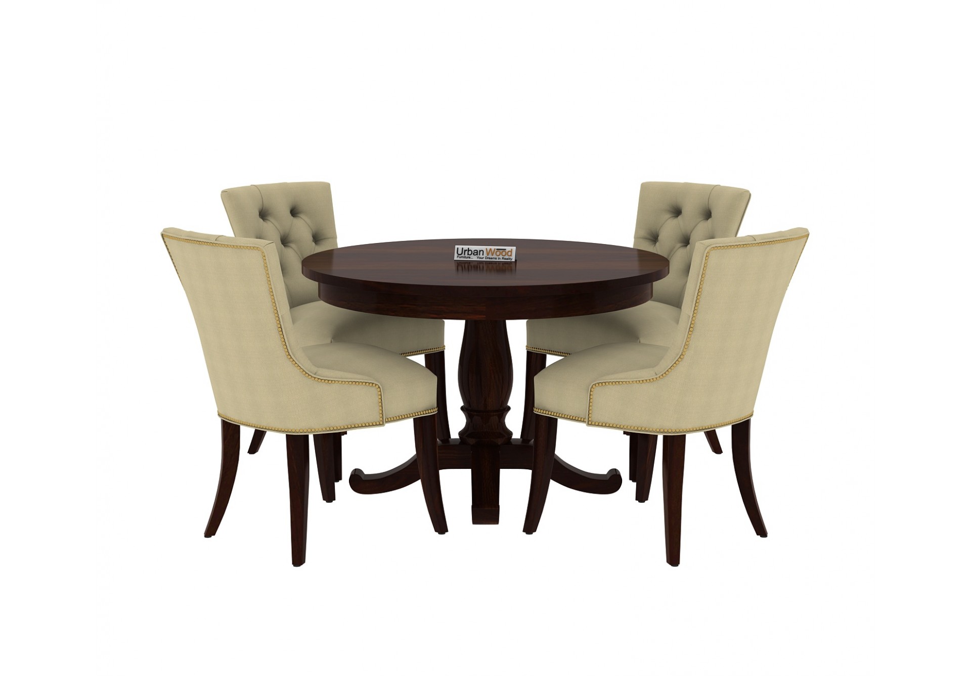 Knit 4-Seater Round Dining Table Set 