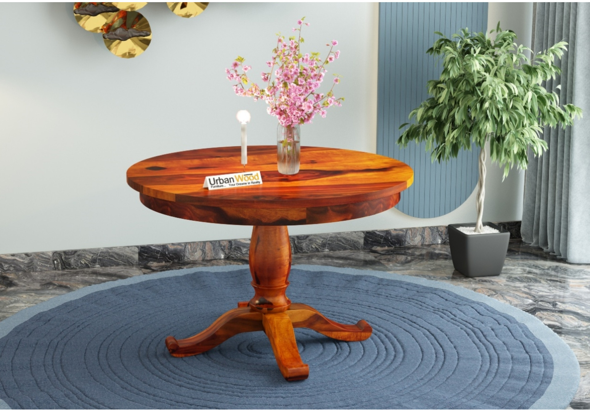 Knit 4-Seater Round Dining Table 