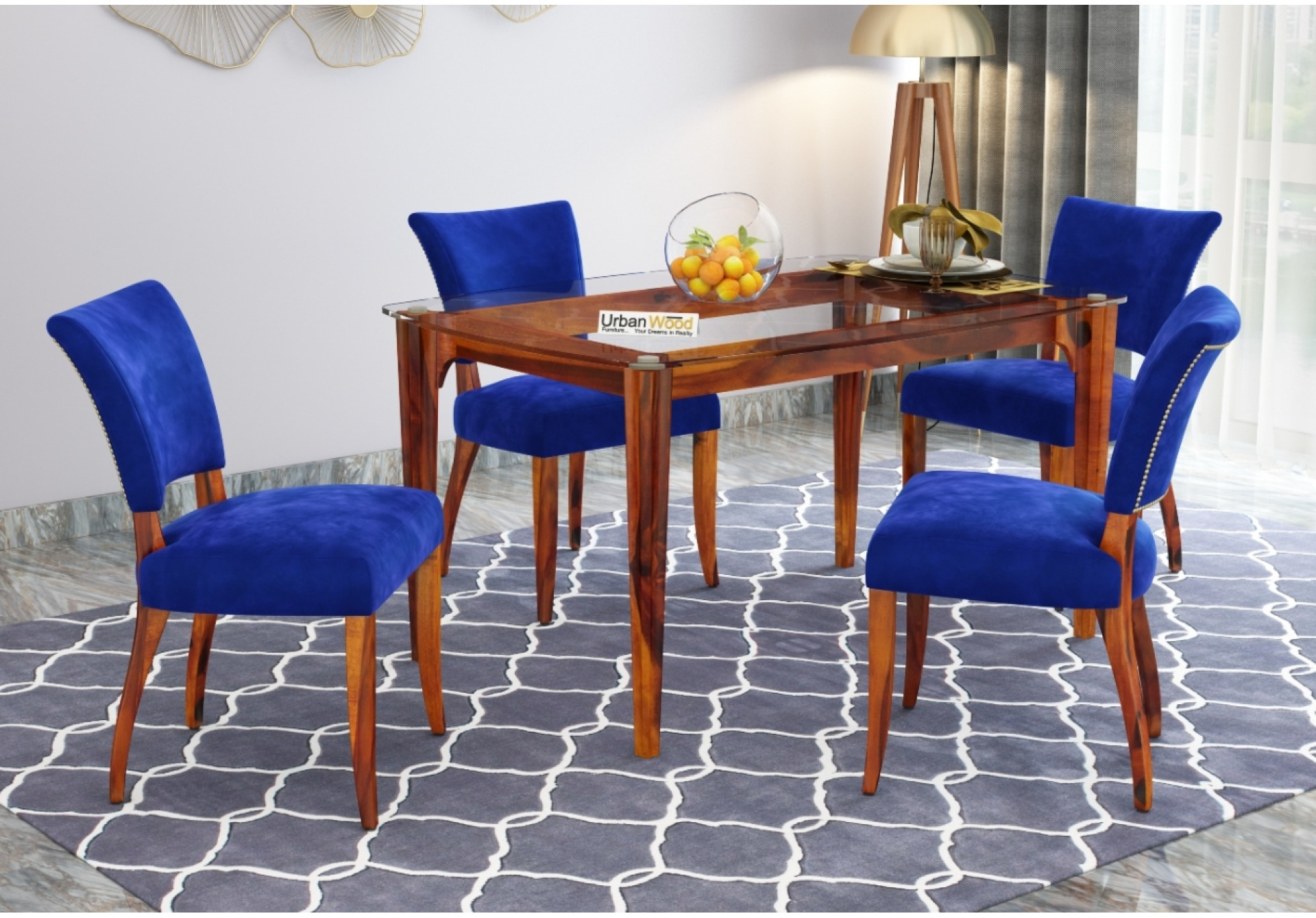 Quipo 4-Seater Dining Table Set Without Arms 