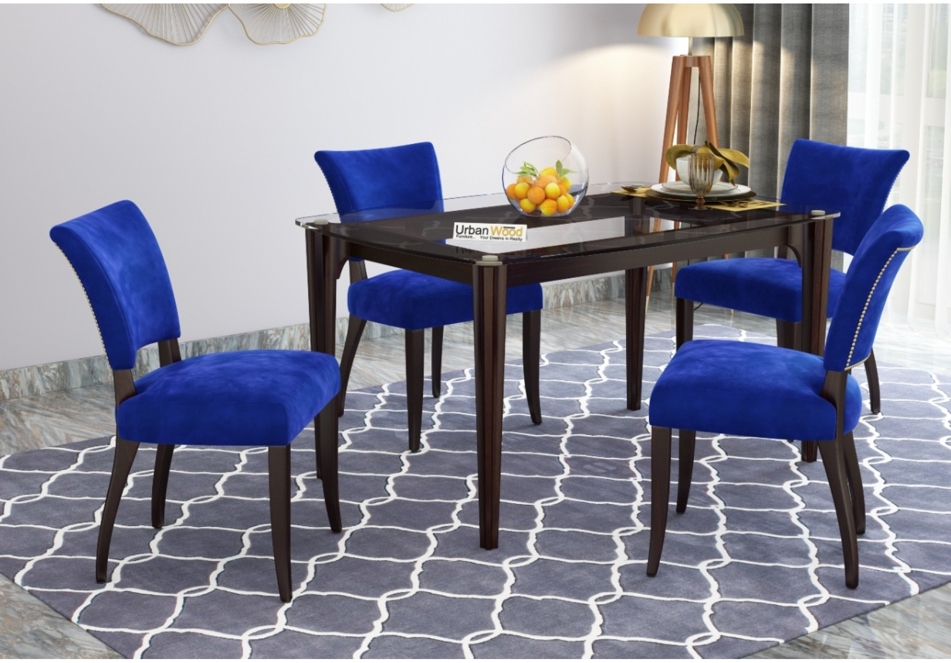 Quipo 4-Seater Dining Table Set Without Arms 
