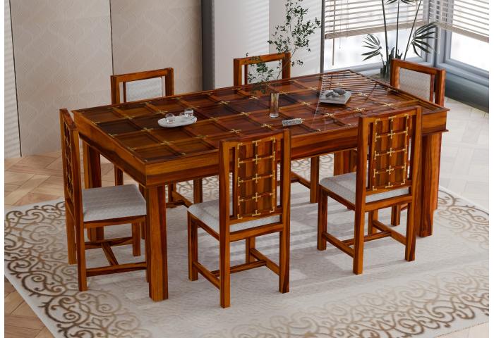Gilbert 6-Seater Dining Table Set with Cushion 