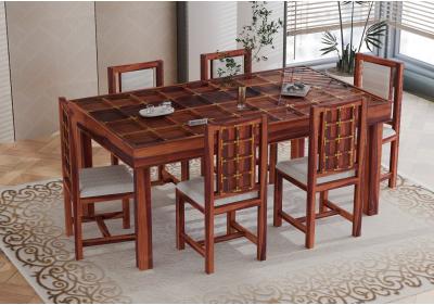 Gilbert 6-Seater Dining Table Set with Cushion 