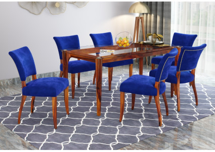 Quipo 6-Seater Dining Table Set Without Arms 