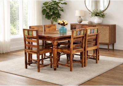 Relay Ceramic Tile 6 Seater Dining Set 