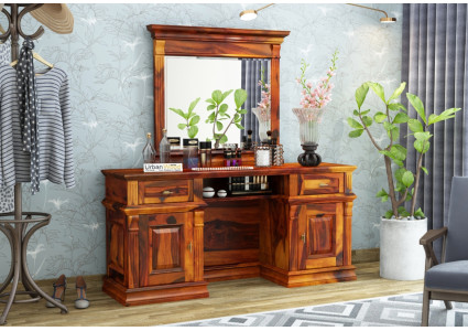 Elegant Wooden Dressing Table with Chair | Heritage Arts and Architecture  Kochi Kerala India