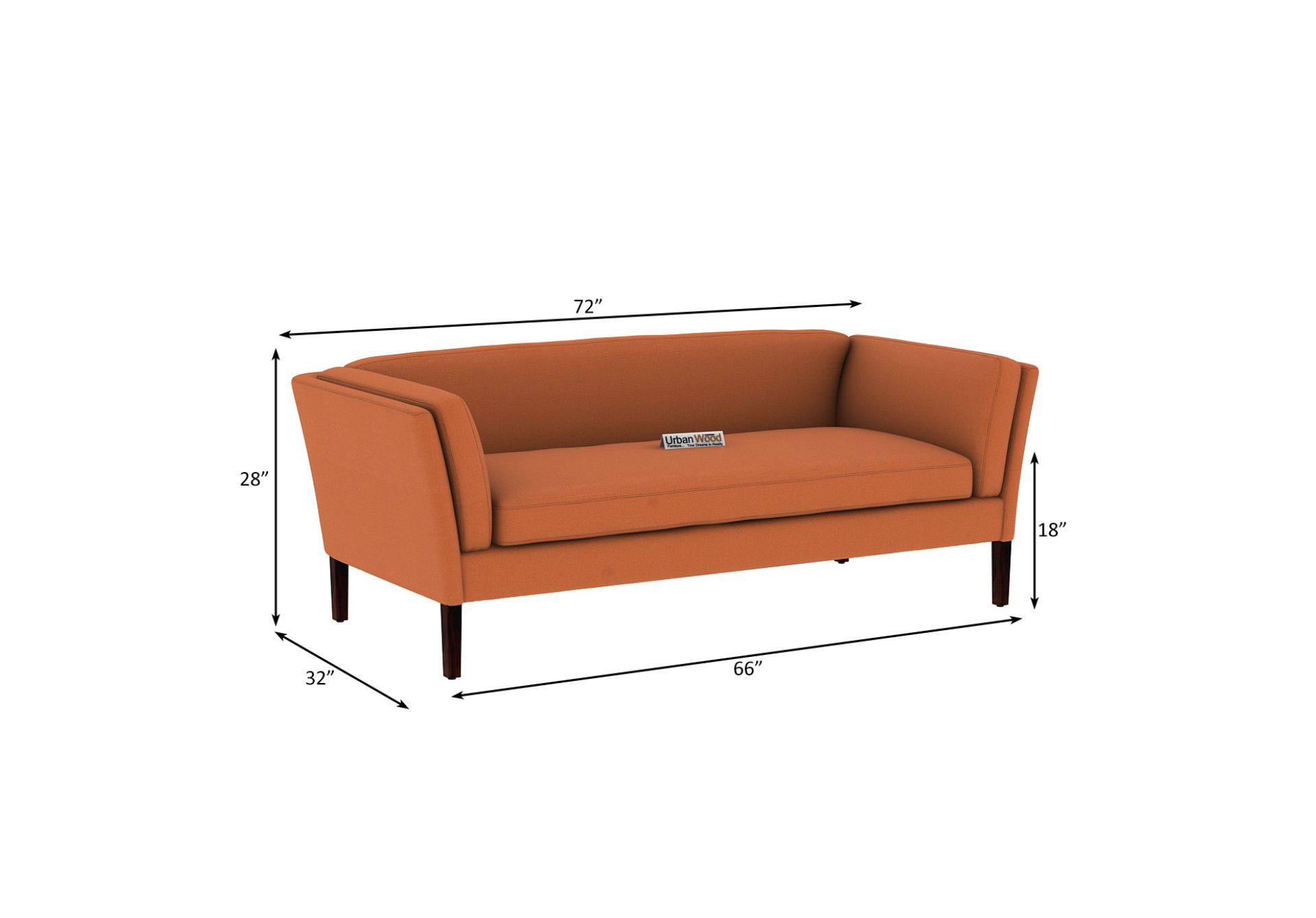 Crimson 3 Seater Fabric Sofa 