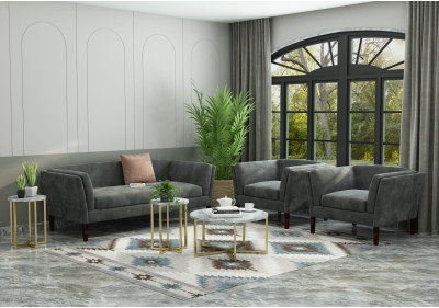 Crimson 3+1+1 Seater Fabric Sofa 