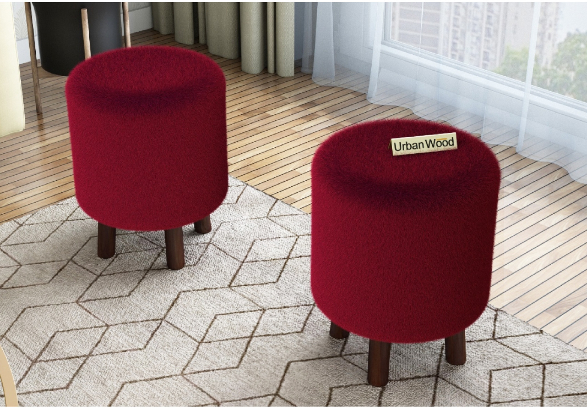 Fawn Upholstered Ottoman 