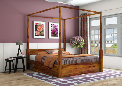 Victorian Poster Bed With Drawer Storage 