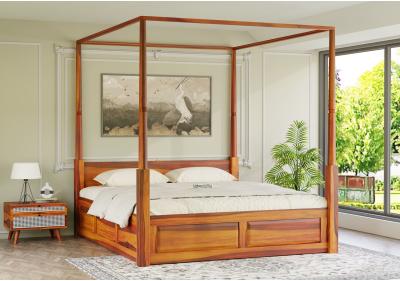 Tuscan Poster Bed With Box Storage 