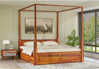 Tuscan Poster Bed With Box Storage 