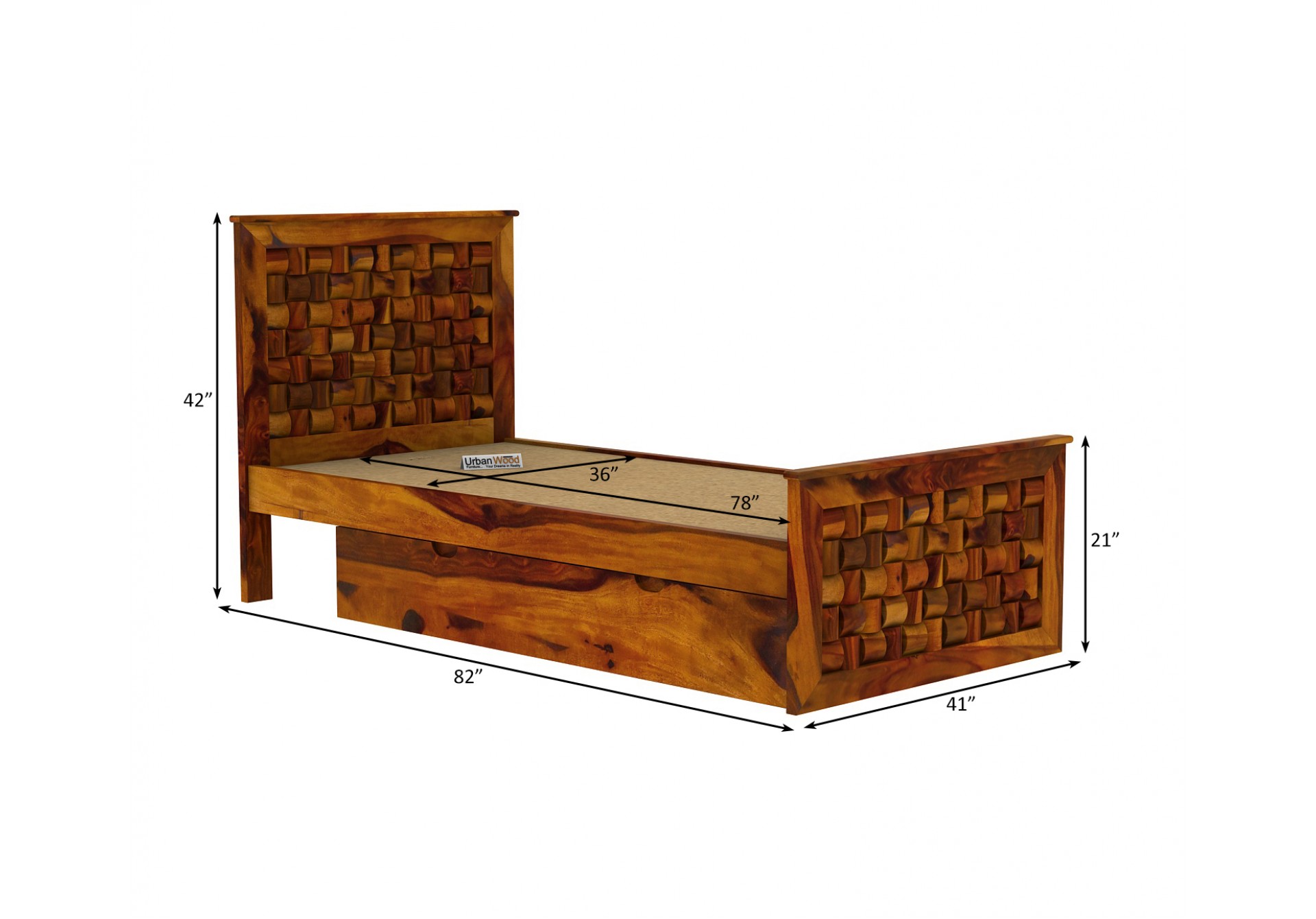 Hover Single Bed with Drawer Storage 