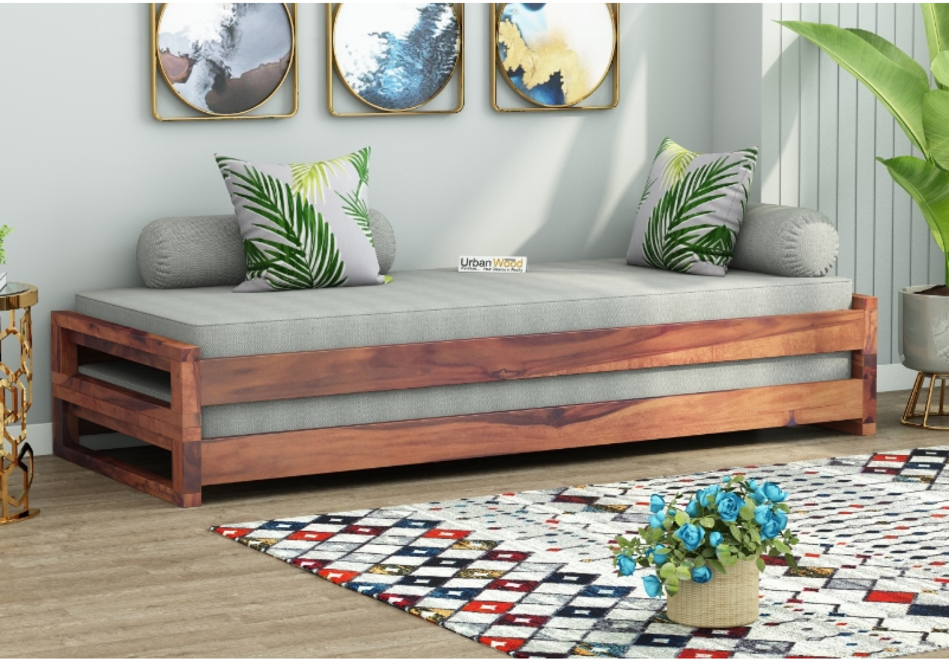 Aper Wooden Sofa Cum Bed 