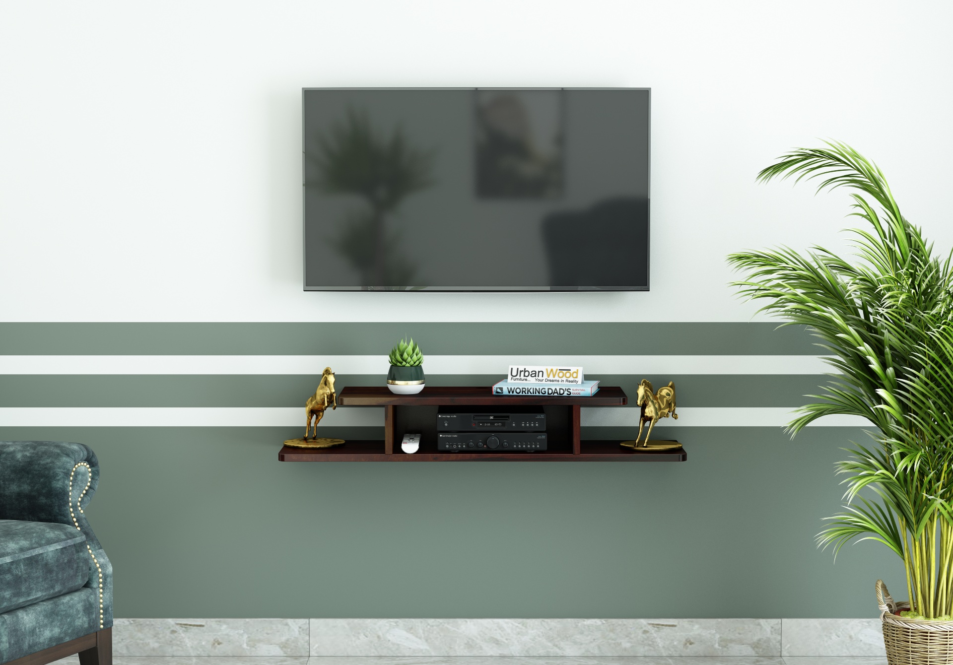 Talle Wooden Wall Mount TV Unit 