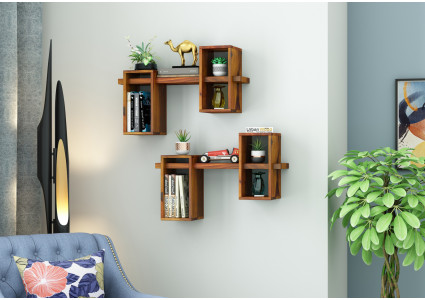 Wall Shelves Storage Floating Shelves Wall Decor Wood for Drawing Room |  eBay