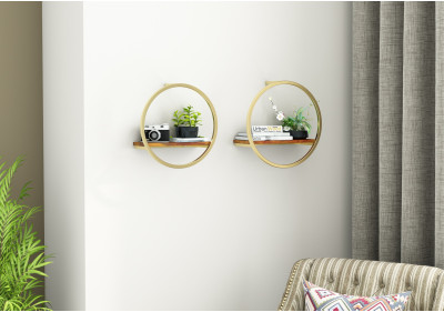Kaya Wooden Wall Shelves 